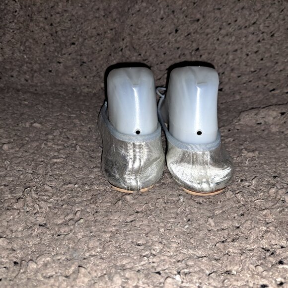BAGLLERINA-Silver Leather Foldable Ballet Flats-Sz 36-Excellent - Picture 6 of 9